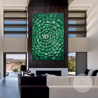 Hunter Green Original Abstract Painting on Canvas, Texture Wall Art, Extra Large #5