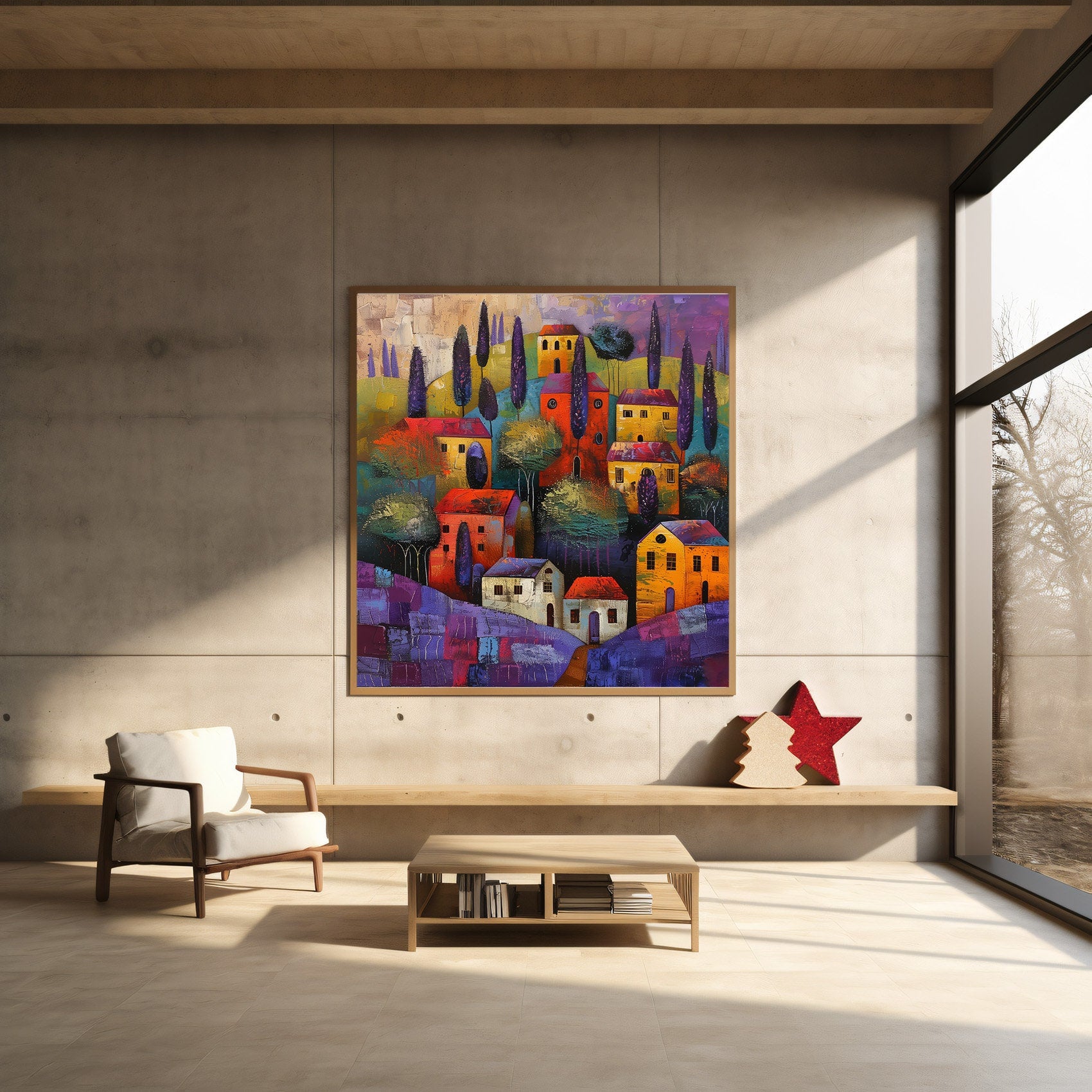 50x50 cm oil painting for home decor - image 3 of 11