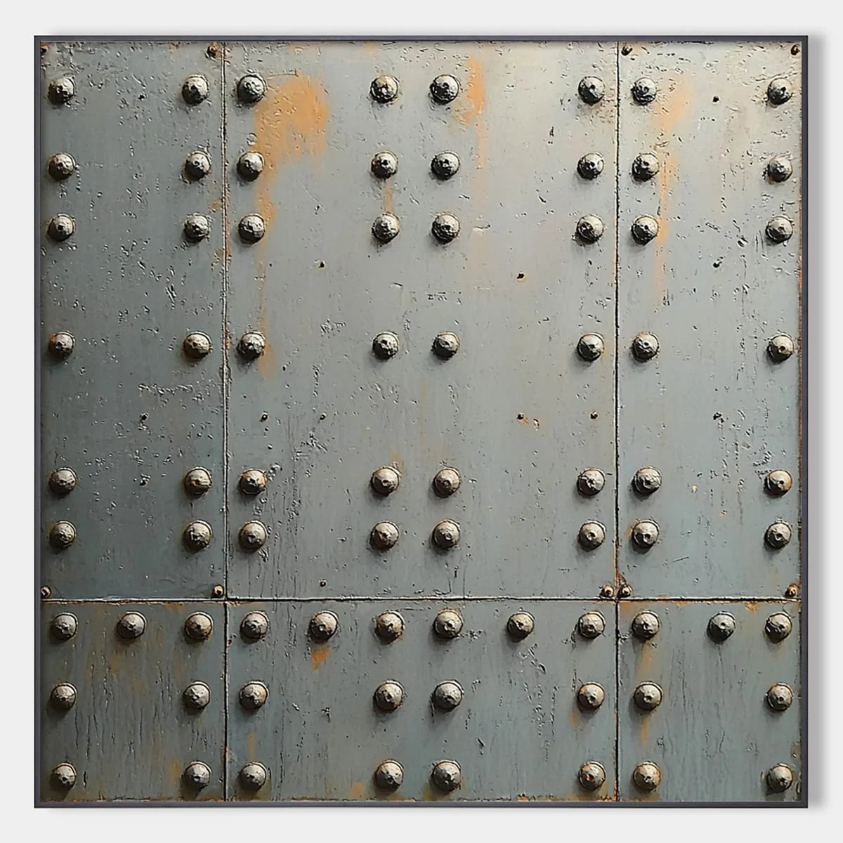 INDUSTRIAL STRENGTH: Textured Metal Panel Oil Painting | hanging in living room, Abstract wall art