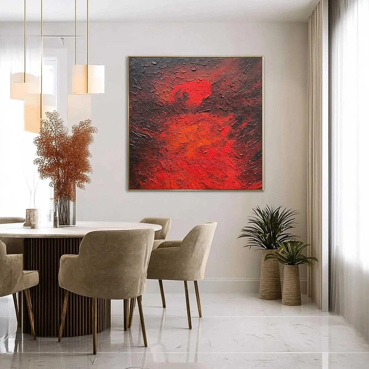 INFERNO | Abstract closeup, raised brushwork detail