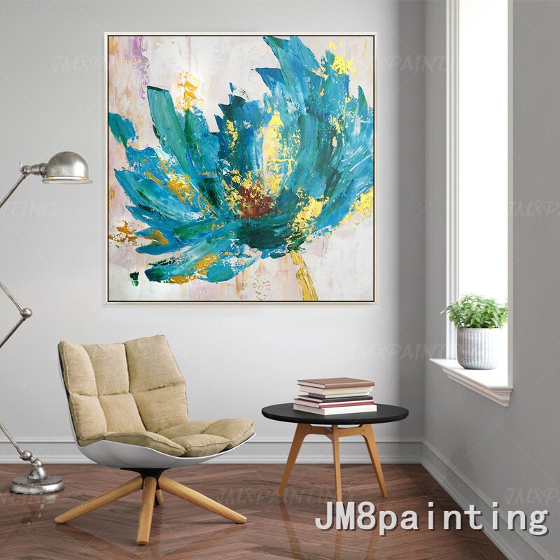 Ingelijst schilderij Valentijnsdag decor originele bloem acryl schilderij paletm #2
