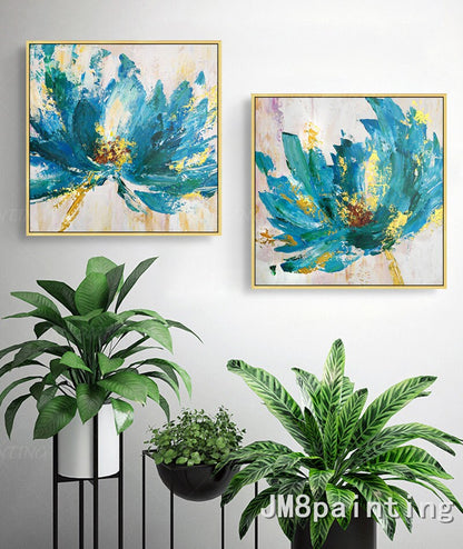 Ingelijst schilderij Valentijnsdag decor originele bloem acryl schilderij paletm #13