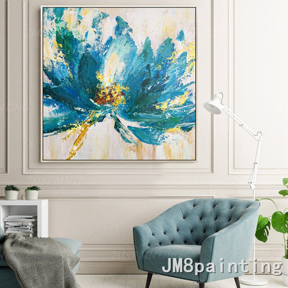 Ingelijst schilderij Valentijnsdag decor originele bloem acryl schilderij paletm #15