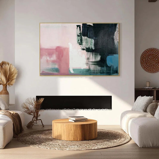 INK & BLOSSOM: Minimalist Abstract Color-Block Oil Painting