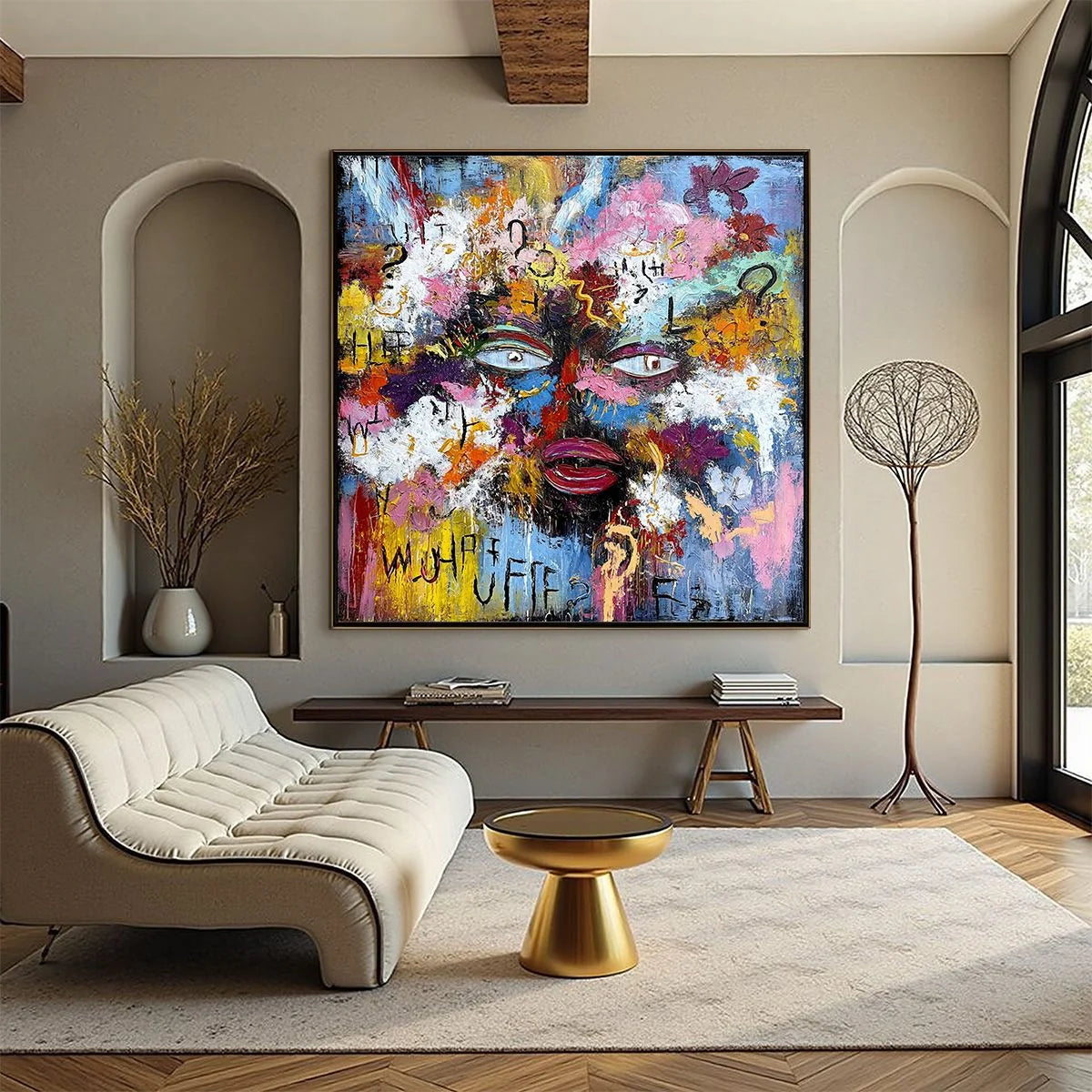 INNER DIALOGUE: Colorful Abstract Portrait Impasto Wall Art | Abstract closeup, raised brushwork detail