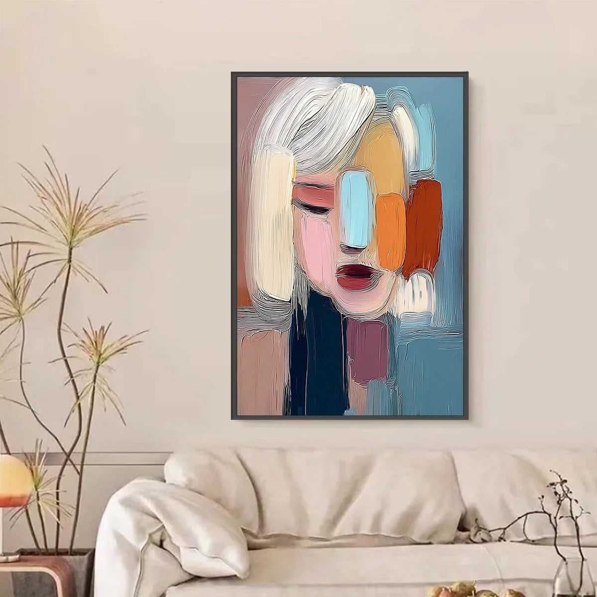 INNER GAZE: Colorful Abstract Figurative Portrait Painting | Figurative closeup, raised brushwork detail