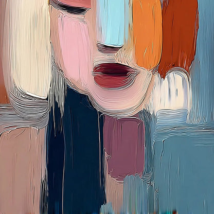 INNER GAZE: Colorful Abstract Figurative Portrait Painting | rolled canvas, ready for custom framing