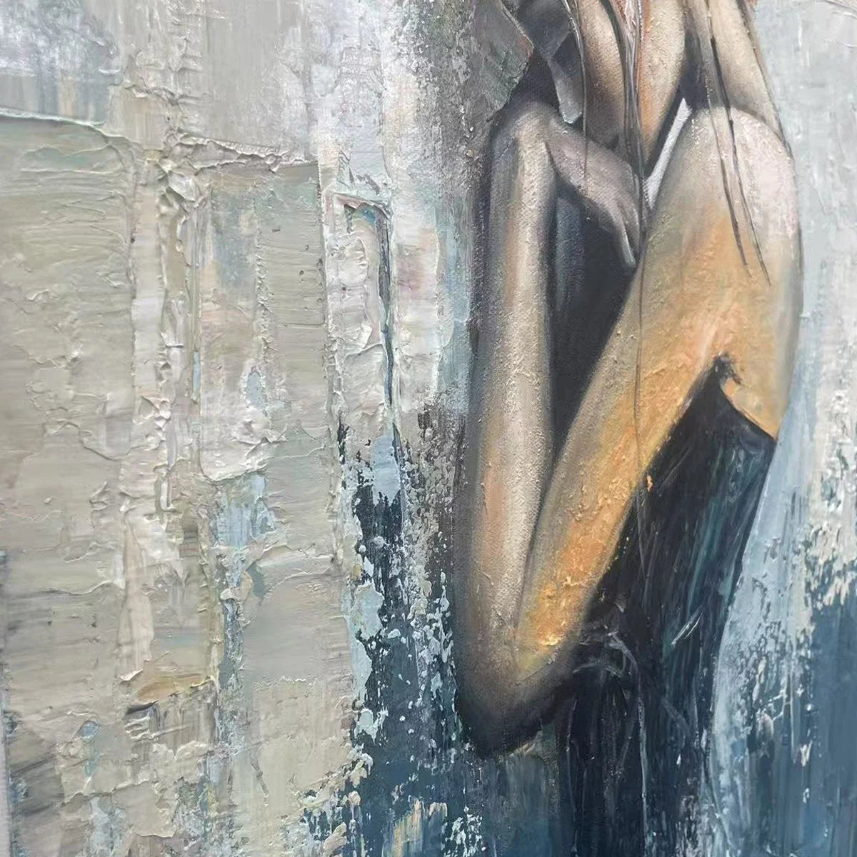 INNER REFLECTIONS: Textured Portrait Oil Painting | rolled canvas, ready for custom framing