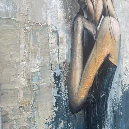 INNER REFLECTIONS: Textured Portrait Oil Painting | rolled canvas, ready for custom framing
