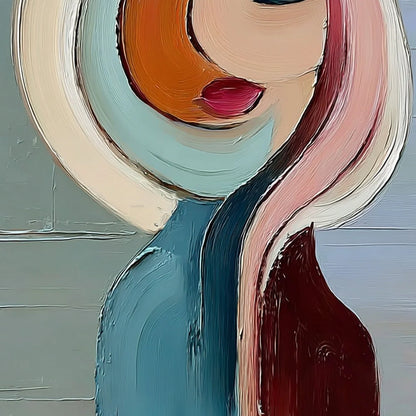 INNER WORLD: Textured Abstract Figurative Portrait Painting | rolled canvas, ready for custom framing