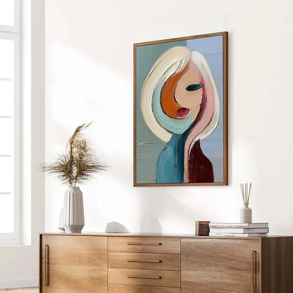 INNER WORLD: Textured Abstract Figurative Portrait Painting | multi-color palette, original oil on stretched canvas art