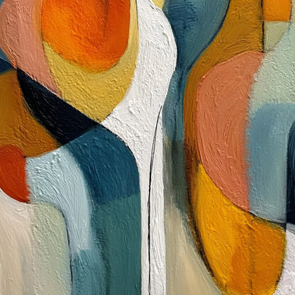INTERPLAY: Colorful Textured Abstract Oil Painting for Modern Decor | rolled canvas, ready for custom framing