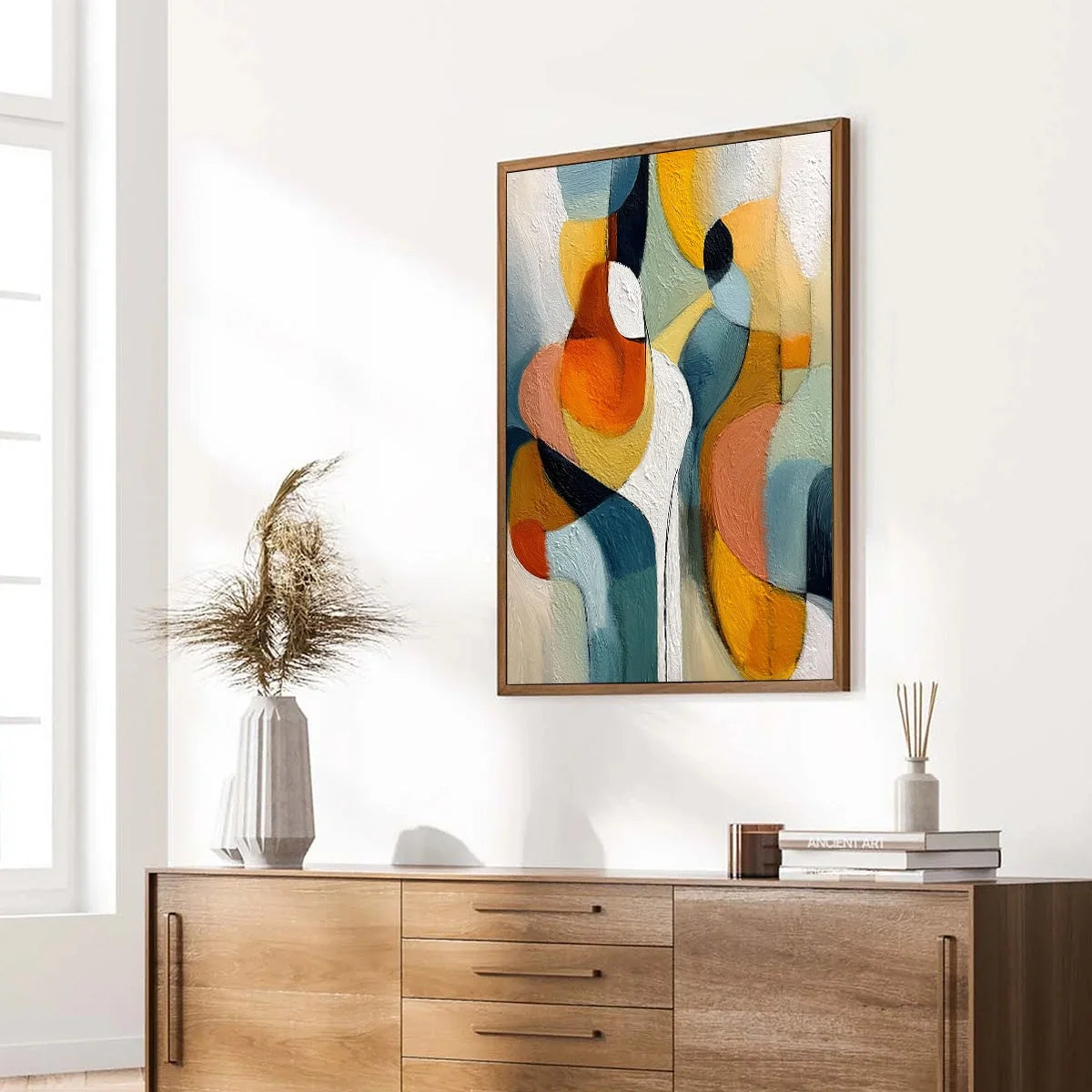 INTERPLAY: Colorful Textured Abstract Oil Painting for Modern Decor | multi-color palette, original oil on stretched canvas art