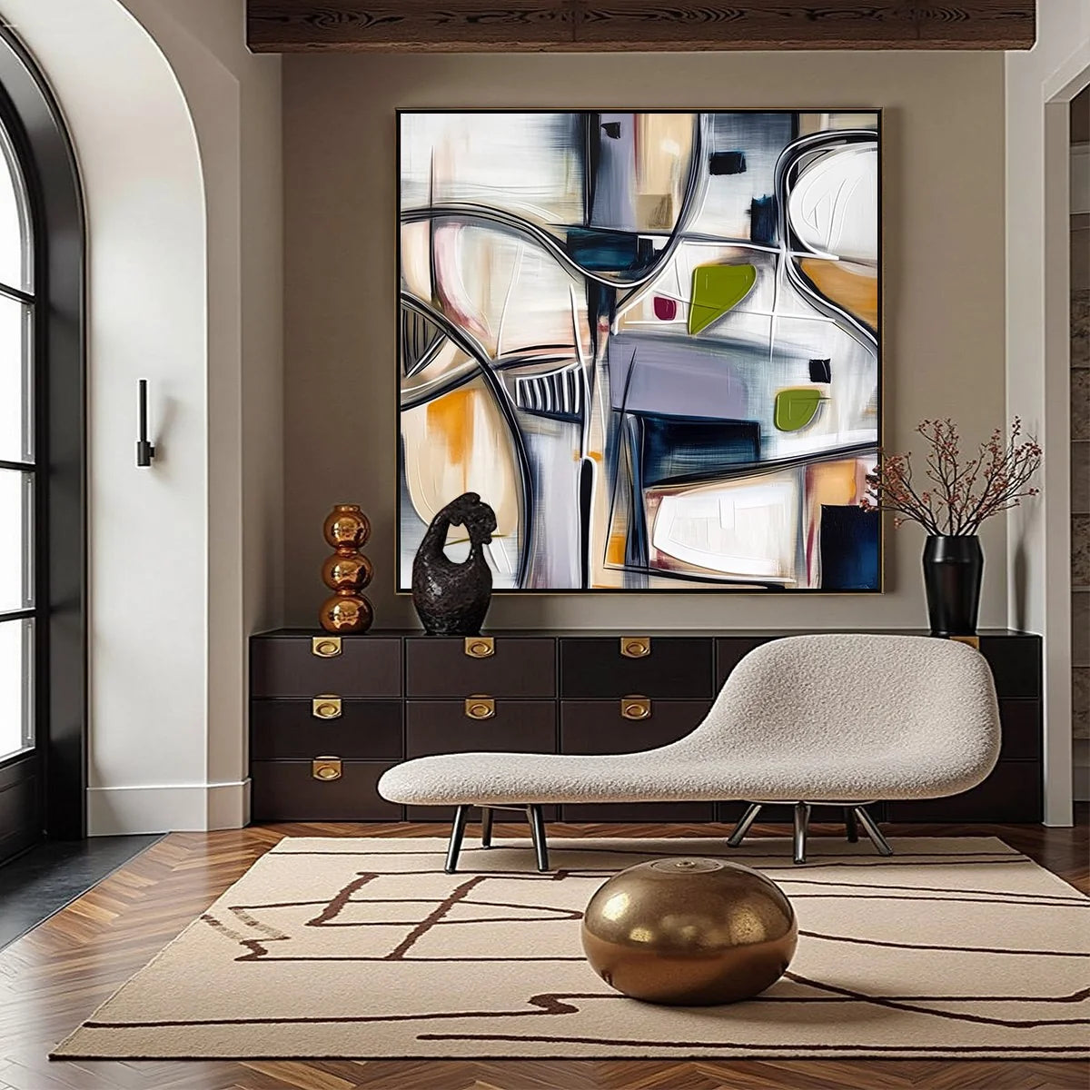 INTERSECTION: Dynamic Modern Abstract Textured Wall Art | Abstract closeup, raised brushwork detail