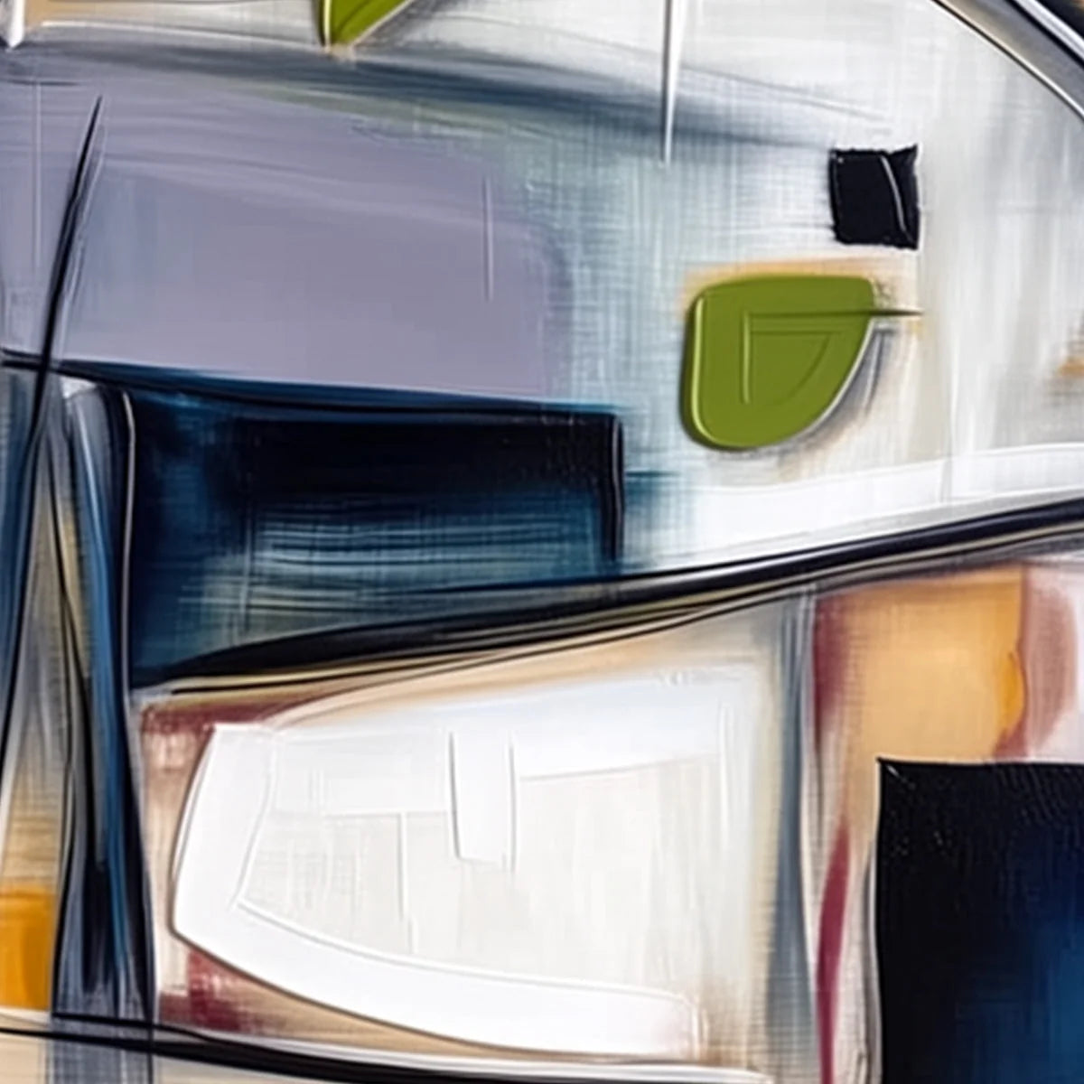 INTERSECTION: Dynamic Modern Abstract Textured Wall Art | rectangular format, hand-painted canvas edge
