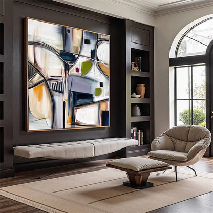INTERSECTION: Dynamic Modern Abstract Textured Wall Art | Abstract mood, soft natural light studio shot