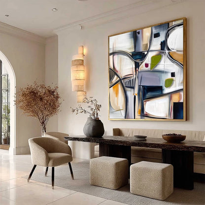 INTERSECTION: Dynamic Modern Abstract Textured Wall Art | multi-color palette, original oil on stretched canvas art