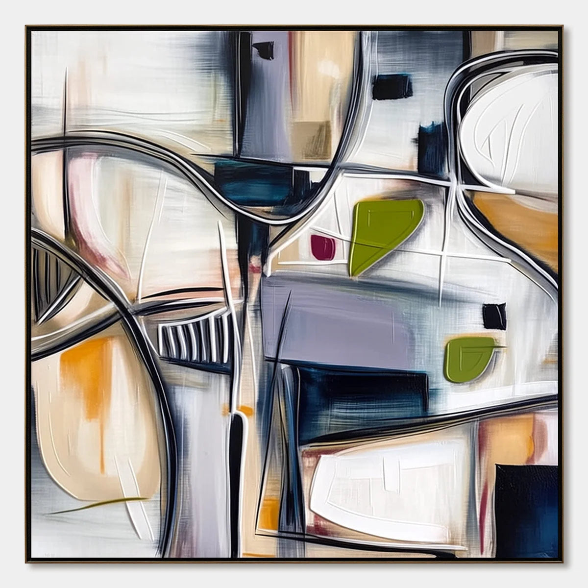 INTERSECTION: Dynamic Modern Abstract Textured Wall Art | hanging in living room, Abstract wall art