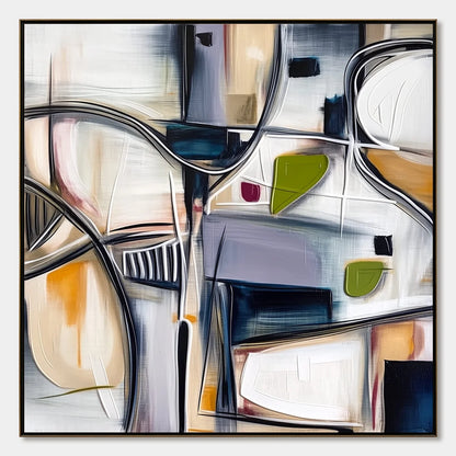 INTERSECTION: Dynamic Modern Abstract Textured Wall Art | hanging in living room, Abstract wall art