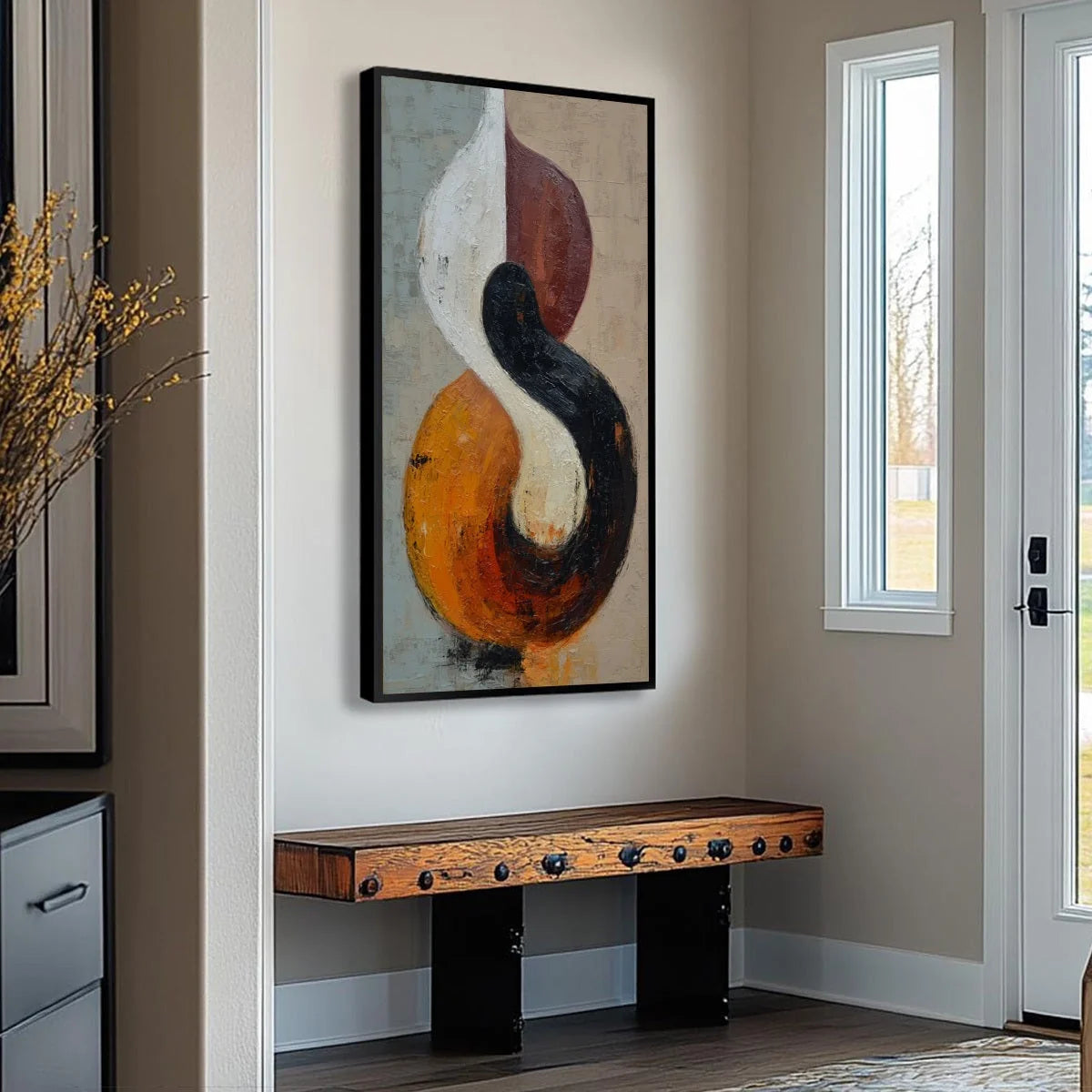 INTERTWINE Wabi Sabi Abstract Painting | neutral textured palette, square bedroom art