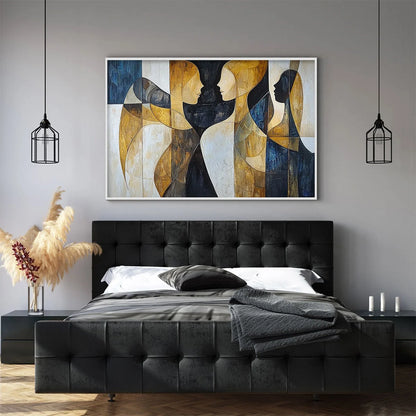 INTERTWINED: Abstract Figurative Oil Painting in Earthy Tones | Figurative mood, soft natural light studio shot
