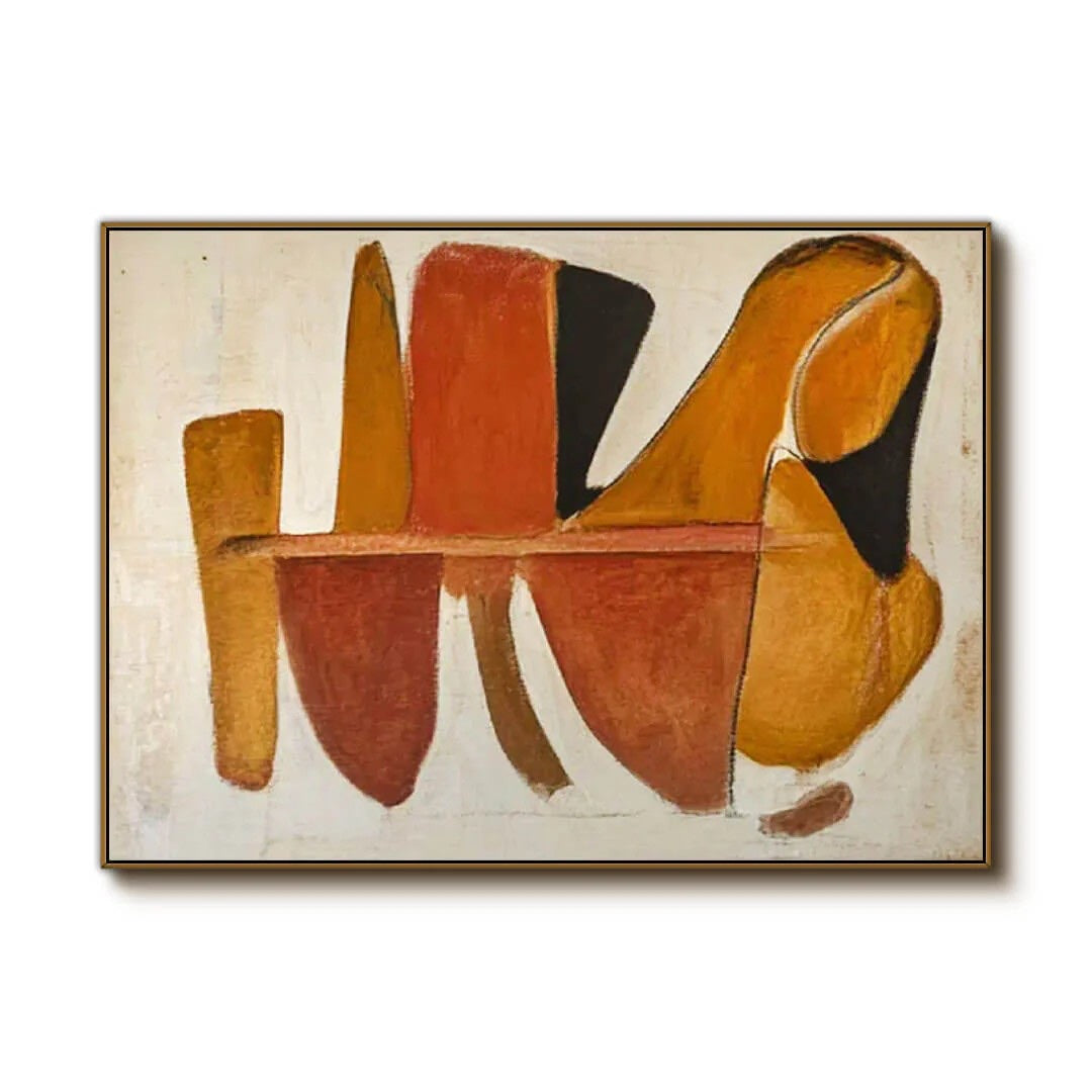 Japandi Style Wall Art Minimalist Abstract Painting shown as textured wall art with a clear view of the artwork, color palette, and hand-finished canvas surface.