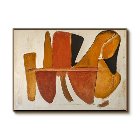 Japandi Style Wall Art Minimalist Abstract Painting shown as textured wall art with a clear view of the artwork, color palette, and hand-finished canvas surface.
