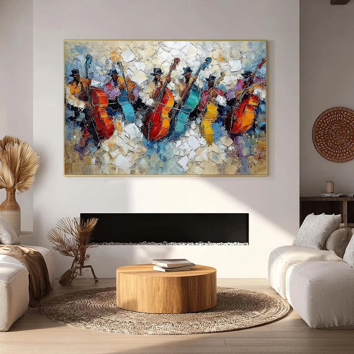 JAZZMEN'S JAM: Textured Impasto Painting of Musicians | Abstract closeup, raised brushwork detail