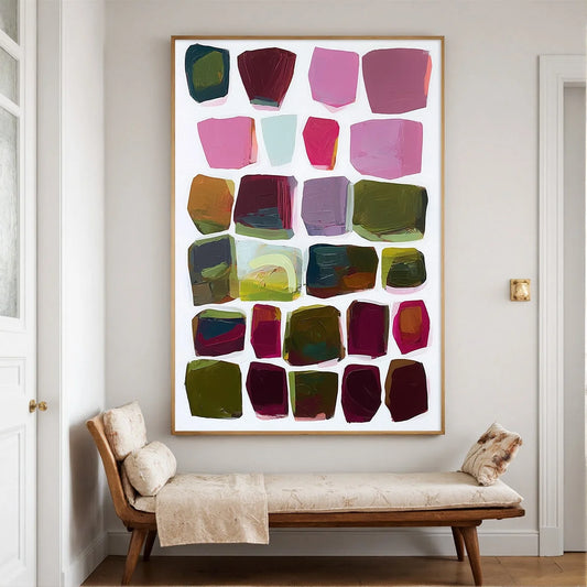 JEWEL TONES: Abstract Geometric Oil Painting