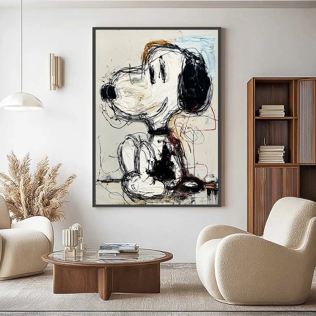 JOYFUL NOSTALGIA: Textured Pop Art Painting of a Nostalgic Icon | black frame version on white wall