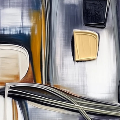 JUNCTION: Modern Abstract Textured Square Wall Art Painting | rolled canvas, ready for custom framing