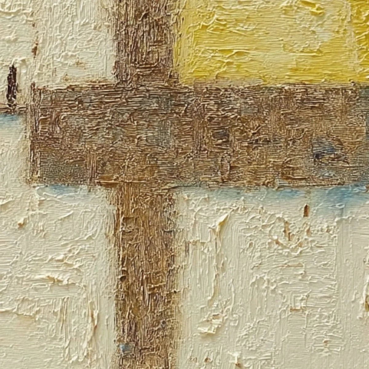 Juncture: Textured Wabi Sabi Abstract Oil Painting for Walls | rectangular format, hand-painted canvas edge