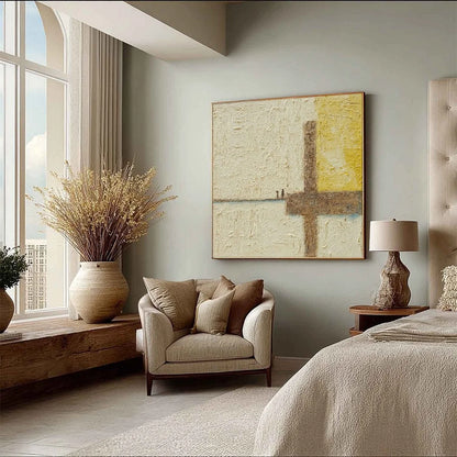 Juncture: Textured Wabi Sabi Abstract Oil Painting for Walls | multi-color palette, original oil on stretched canvas art