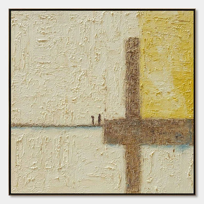 Juncture: Textured Wabi Sabi Abstract Oil Painting for Walls | hanging in living room, Abstract wall art