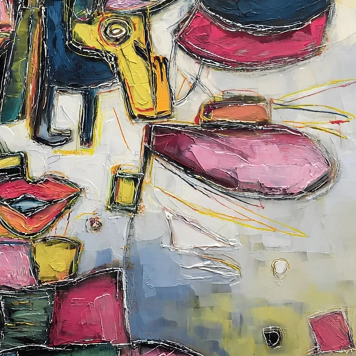 KALEIDOSCOPE SOUL: Large Colorful Abstract Portrait Impasto Painting | rolled canvas, ready for custom framing