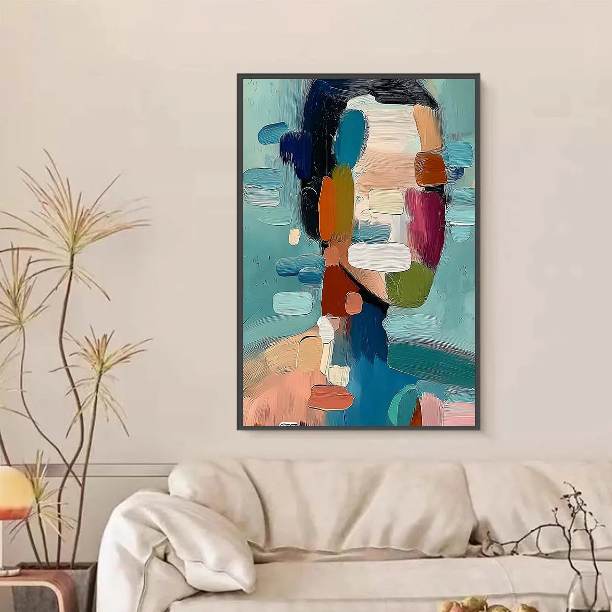 Kaleidoscope: Textured Abstract Portrait Oil Painting Wall Art | Abstract closeup, raised brushwork detail