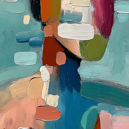 Kaleidoscope: Textured Abstract Portrait Oil Painting Wall Art | rolled canvas, ready for custom framing