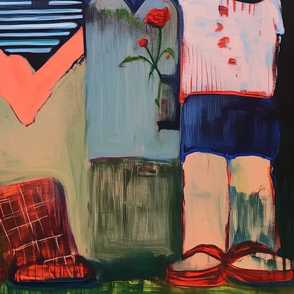 KINDRED SPIRITS: Expressive Figurative Group Portrait Oil Painting | rectangular format, hand-painted canvas edge