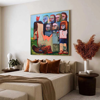 KINDRED SPIRITS: Expressive Figurative Group Portrait Oil Painting | Figurative mood, soft natural light studio shot