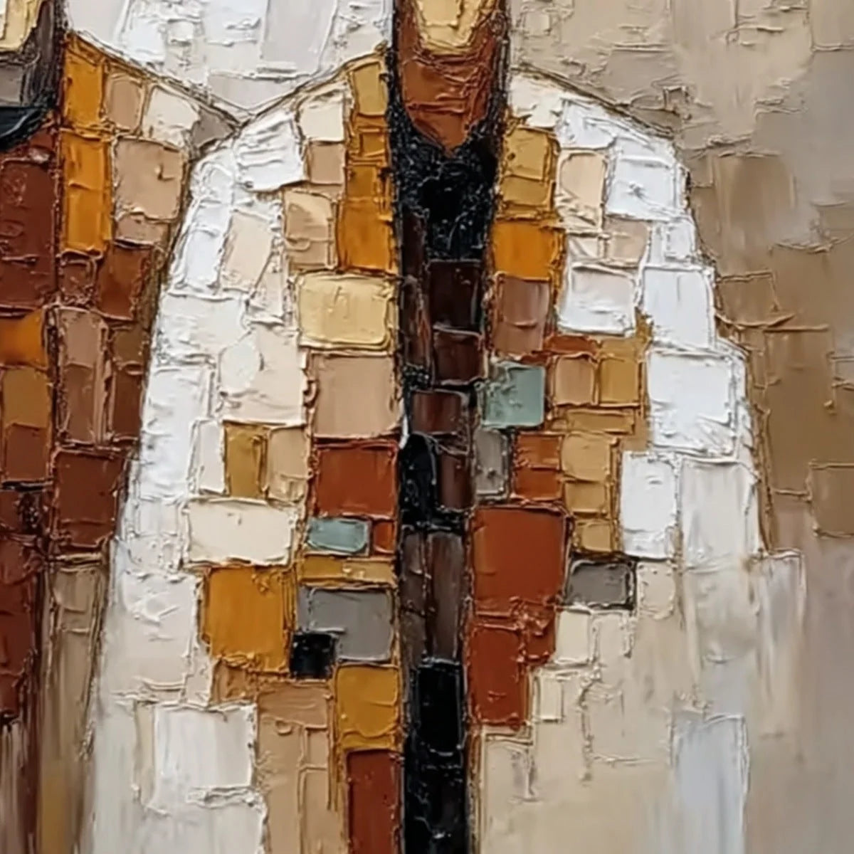 KINDRED SPIRITS: Textured Abstract Figurative Impasto Painting | rolled canvas, ready for custom framing
