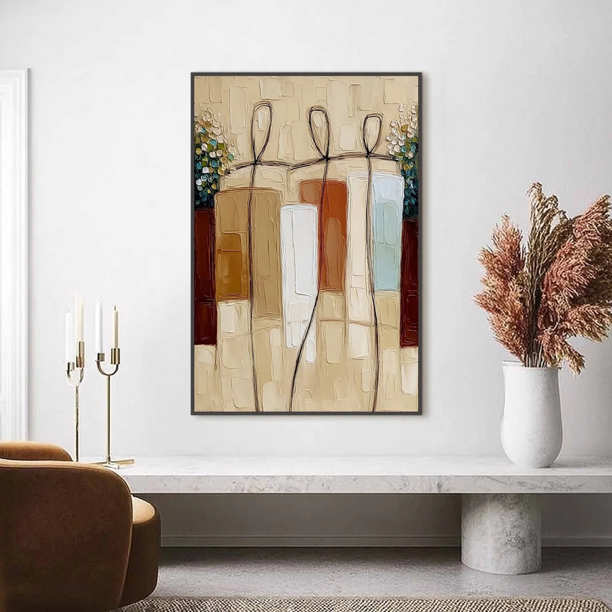 KINDRED SPIRITS: Textured Abstract Figurative Impasto Painting | Figurative closeup, raised brushwork detail