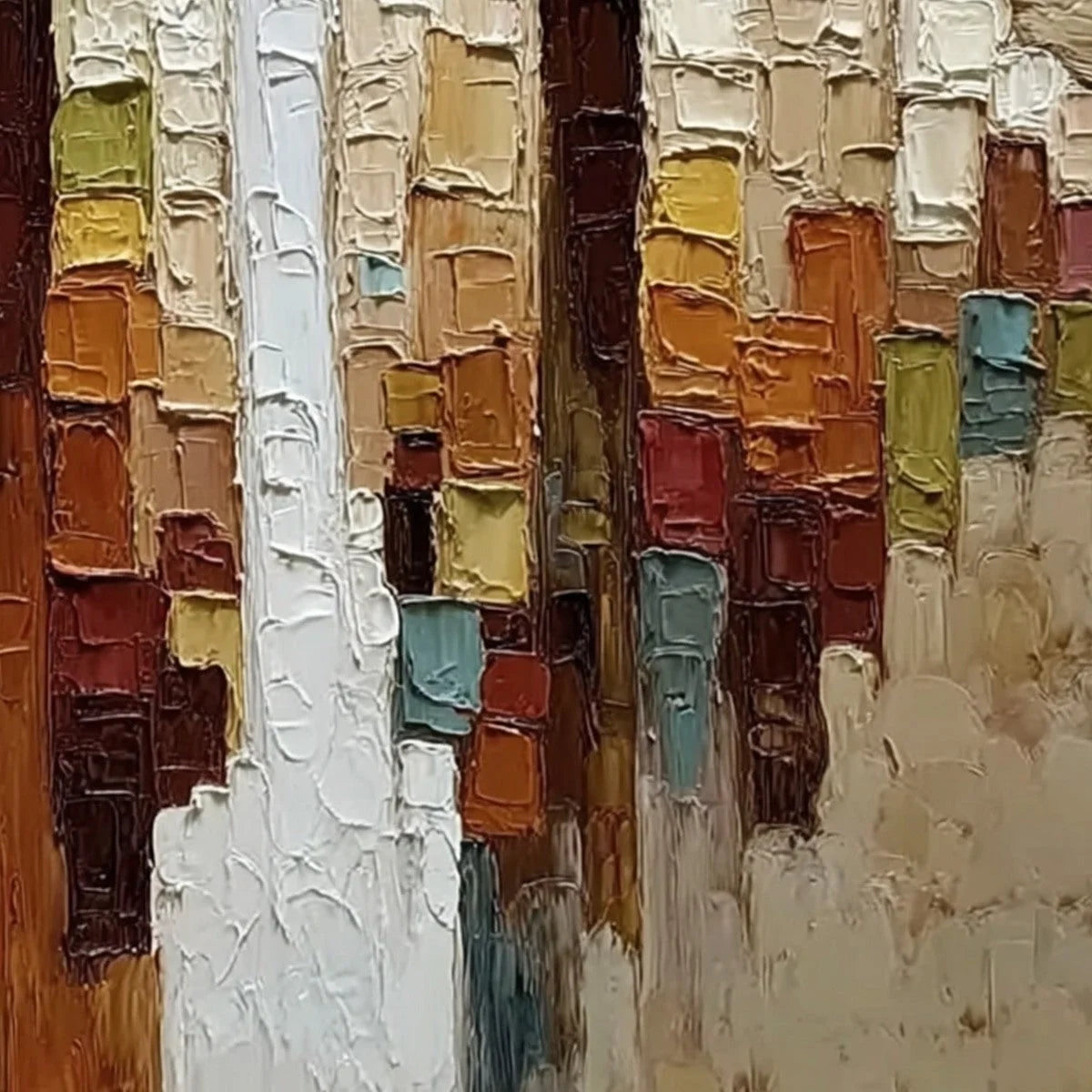 KINDRED SPIRITS: Textured Abstract Figurative Impasto Painting | rectangular format, hand-painted canvas edge