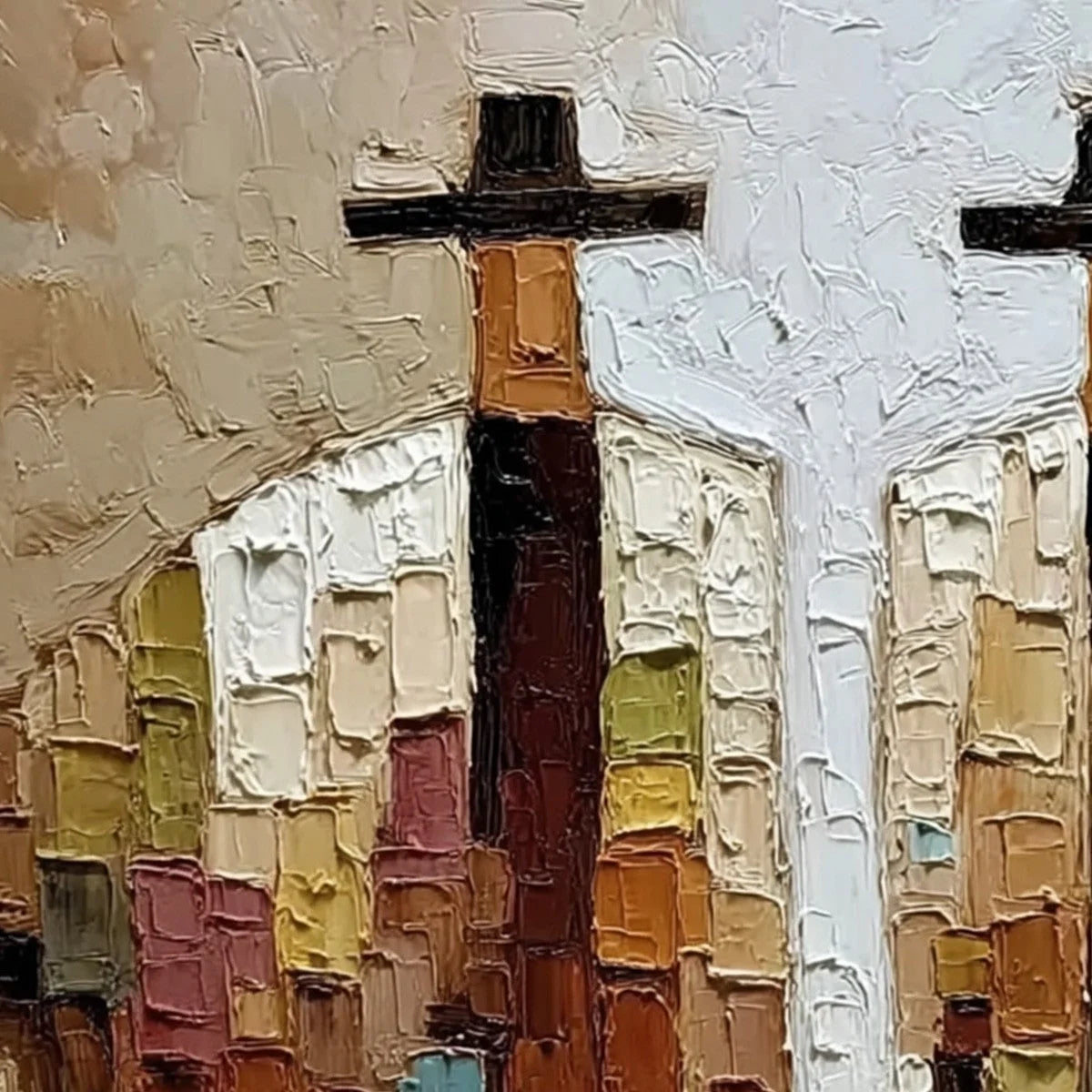 KINDRED SPIRITS: Textured Abstract Figurative Impasto Painting | rolled canvas, ready for custom framing