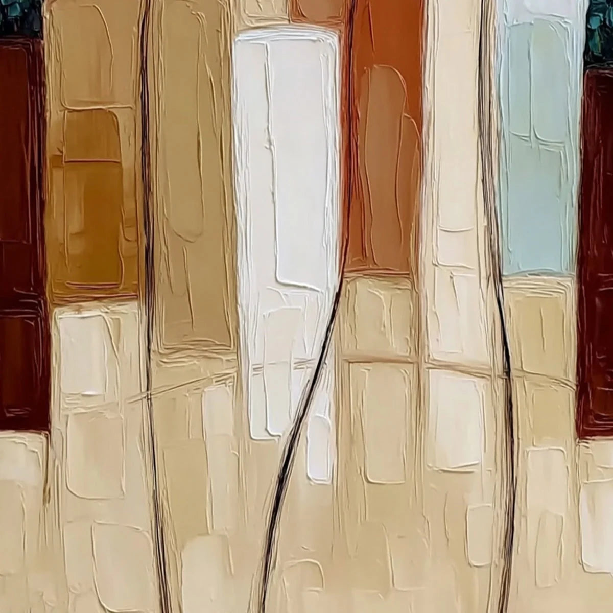 KINDRED SPIRITS: Textured Abstract Figurative Impasto Painting | rolled canvas, ready for custom framing