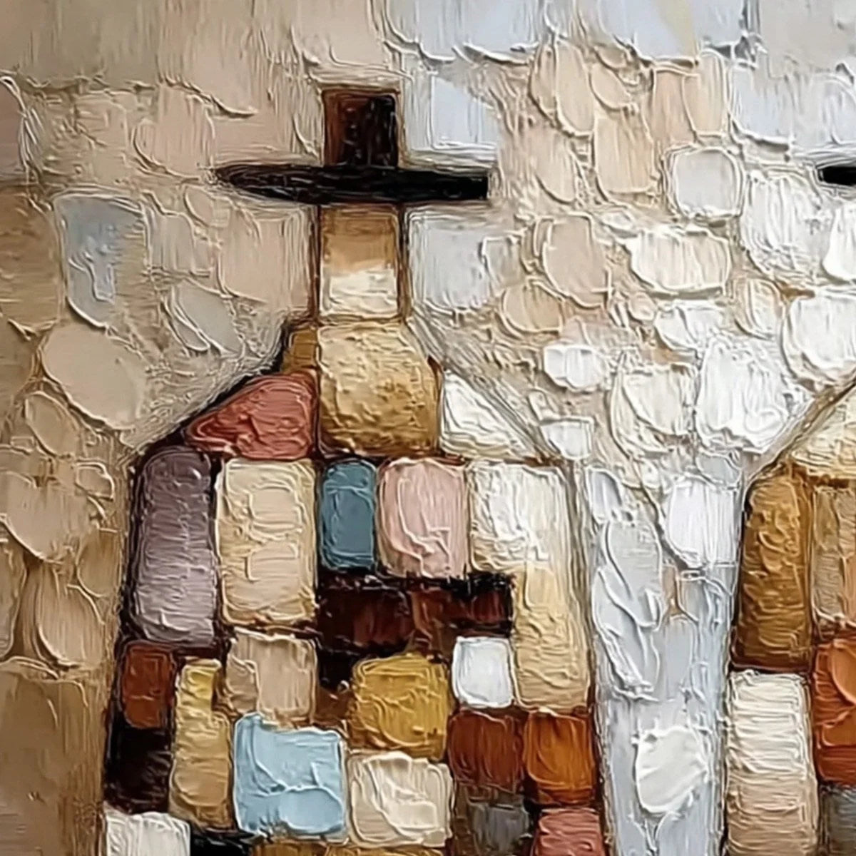 KINDRED SPIRITS: Textured Impasto Figurative Portrait Oil Painting | rectangular format, hand-painted canvas edge