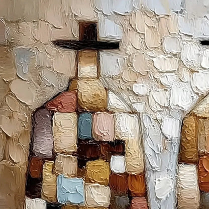 KINDRED SPIRITS: Textured Impasto Figurative Portrait Oil Painting | rectangular format, hand-painted canvas edge