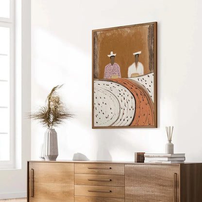 KINDRED SPIRITS: Textured Wabi-Sabi Abstract Portrait Painting | multi-color palette, original oil on stretched canvas art
