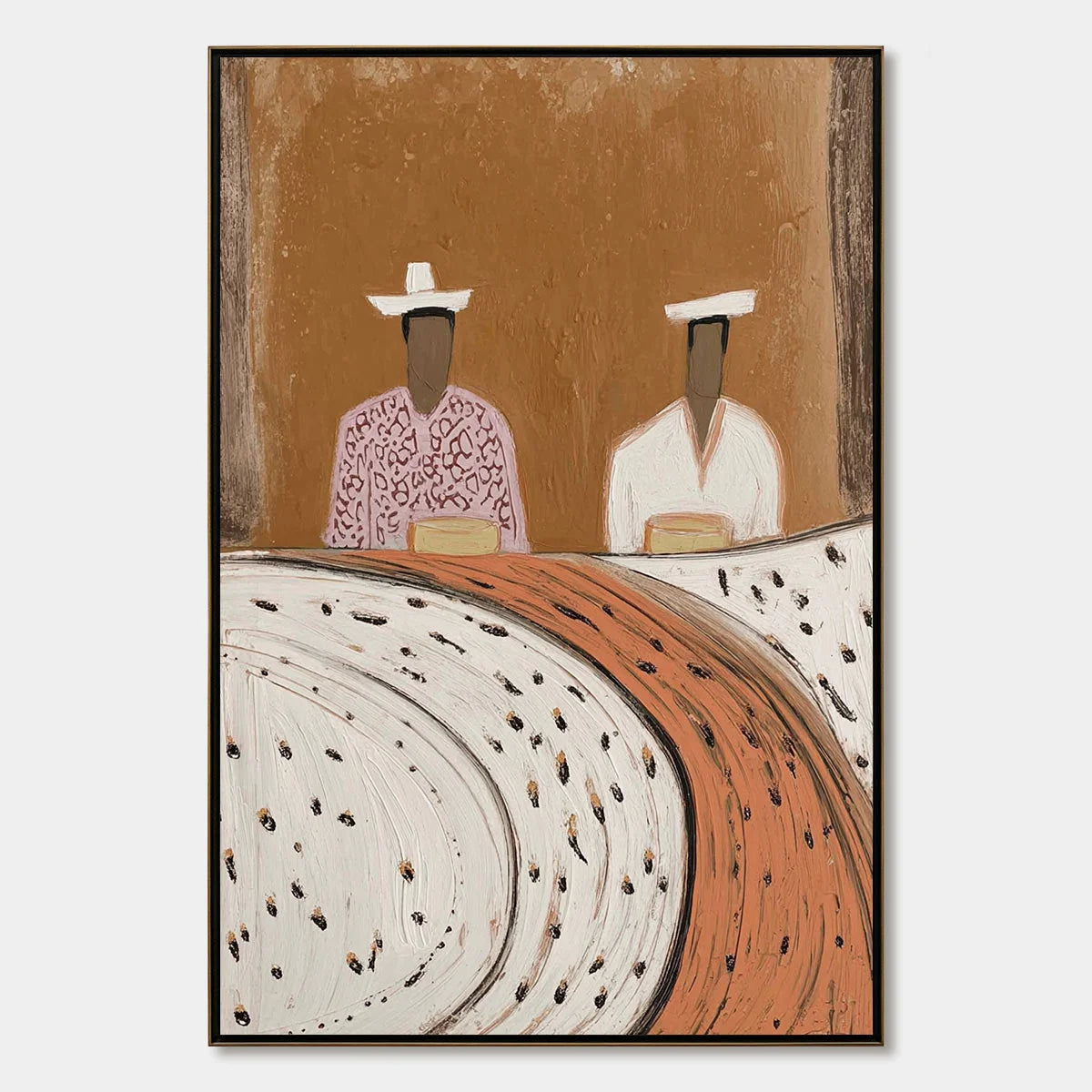KINDRED SPIRITS: Textured Wabi-Sabi Abstract Portrait Painting | hanging in living room, Abstract wall art