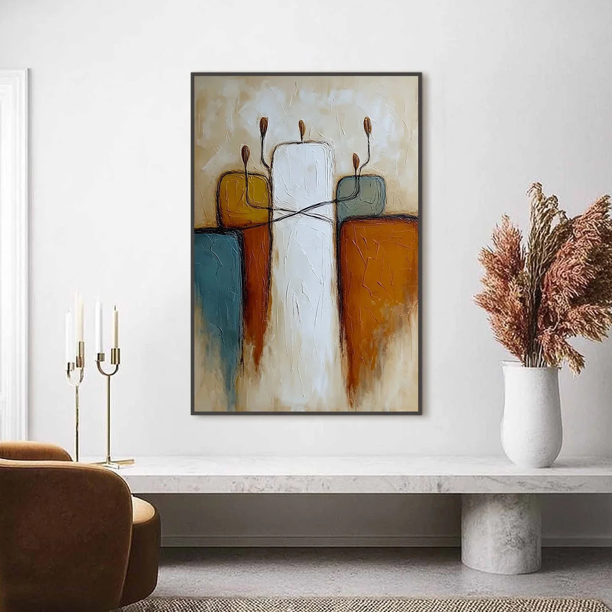 KINDRED: Textured Abstract Figurative Painting of Unity | Figurative closeup, raised brushwork detail