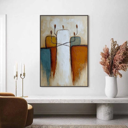 KINDRED: Textured Abstract Figurative Painting of Unity | Figurative closeup, raised brushwork detail